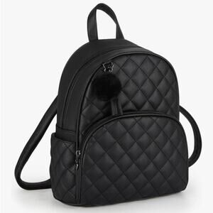 NWT ECOSUSI Mini Backpack Women PU Leather Black Backpack